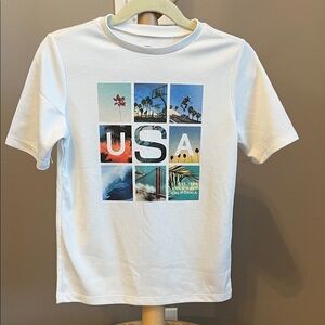 ⭐️⭐️PICK 5 / $20 Old Navy Boys White USA Graphic Tee Small 6/7